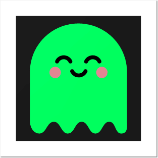 Cute Ghost Green Glow Posters and Art